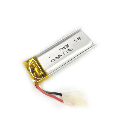 comprare IEC62133/KC Approvato 3.7V Batteria Li-Polymer 300mAh Capacità 7*15*35mm Dimensione Batteria Lipo fabbricazione online