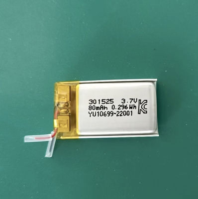 comprare Batteria del polimero di KC/CB 301525 3.7v Li, pacchetto della batteria del polimero dello ione di 80mAh Li online manufacture