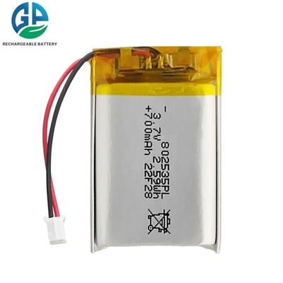 comprare 3.7V 700mAh 802535 Lithium Polymer LiPo Battery Pack con personalizzazione OEM ODM fabbricazione online