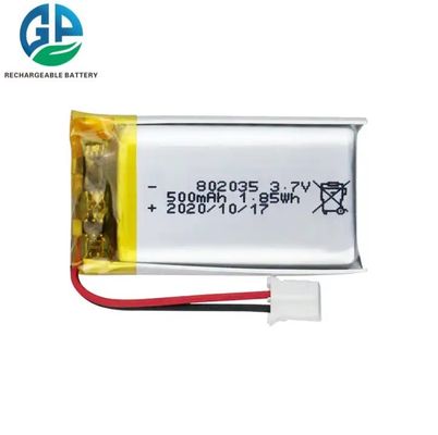 buy Batteria ricaricabile ai polimeri di litio Lipo da 500 mAh, dimensioni 802035, approvata KC per dispositivi di bellezza fabbricazione online