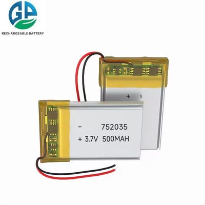 comprare KC CB IEC62133 approvato Batteria Lipo ricaricabile 3.7V 500mAh 752035 online manufacture