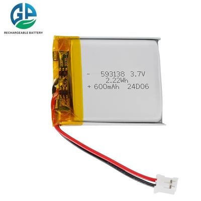 comprare Batteria ad alta velocità di scarica 30C Max60C Ricaricabile 3.7V 593138 600mAH Batteria al litio Batteria agli ioni di litio di alta qualità online manufacture