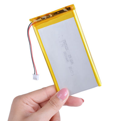 Pacchetto 7565121 3.7V 8000mAh di Ion Polymer Rechargeable Lipo Battery del litio