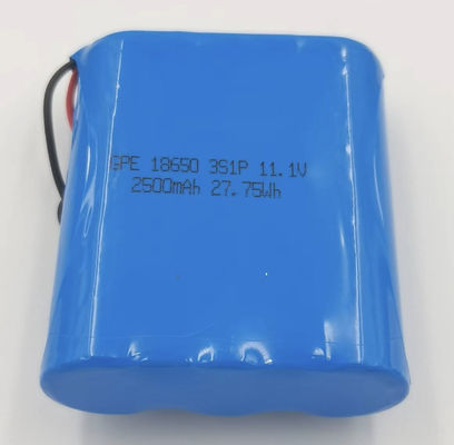 18650 batteria del pacchetto 11.1V 2500mAh della batteria ricaricabile di litio per il rivelatore