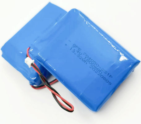 704050 pacchetti su ordinazione della batteria del polimero del litio 2S1P, pacchetto della batteria di 7.4V 1800mAh Lipo