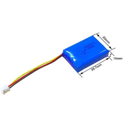 502535 il pacchetto ricaricabile il KC IEC62133 della batteria di 400mAh 7.4V Lipo ha approvato