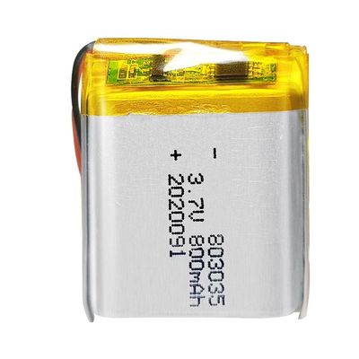 vita di ciclo del pacchetto 500times della batteria del polimero del litio di 3.7V 800mah 803035
