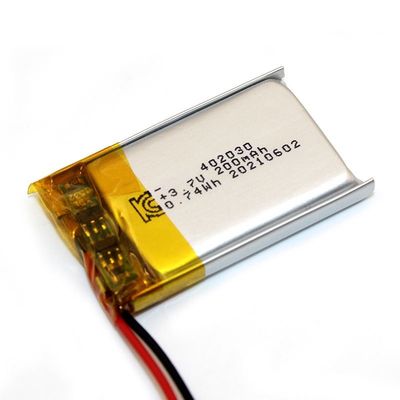 402030 la batteria al litio il KC ricaricabile UN38.3 di 3.7v 200mAh ha certificato
