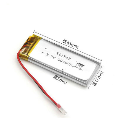 300mAh 3.7V Li Poly Rechargeable Battery Pack, pacchetto 501743 della batteria del KC Lipo