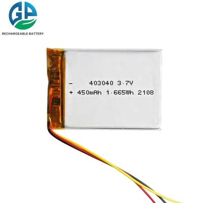 Batteria ricaricabile Lipo 3.7V 403040 450mah 1.665wh di Li Polymer KC