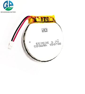 553535 capacità elevata di 580mah 3.7v Li Ion Polymer Battery Circle Shape