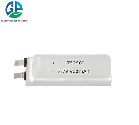 Vita di ciclo lunga della batteria 752560 del polimero del litio del KC 3.7V 900mAh Lipo
