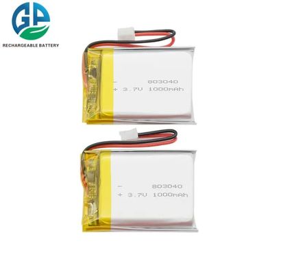 Li-ione 803040 3.7v 1000mAh della batteria ricaricabile del polimero del litio di capacità elevata