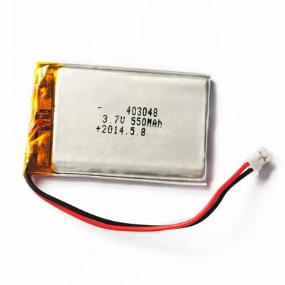 Vita di ciclo del pacchetto 550mah 500times della batteria del polimero del litio di IEC62133 3.7V 403048