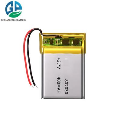 3.7v 400mah Li-Ion Polymer Battery Pack 802030 ricaricabile