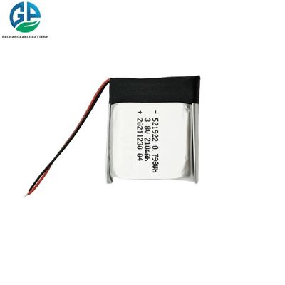 UN38.3 Batteria polimerica al litio 521922 3.8v 210mAh Batteria polimerica agli ioni di litio