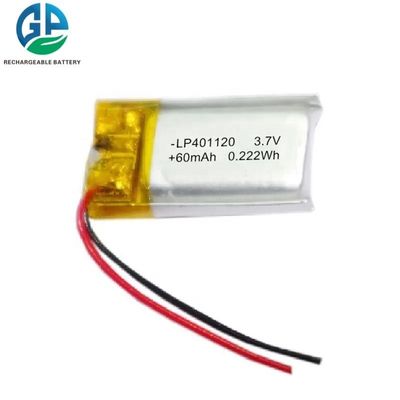 60mah 401120 batteria al litio polimerico 3.7 V