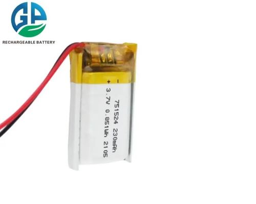 3.7v 230mah Batteria ricaricabile in Li-Polimero 751524