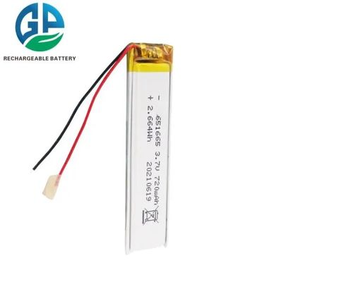 Ricaricabile 651665 batteria al litio polimerico 720mah 3.7v