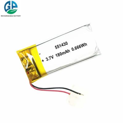Batteria ricaricabile in Li-Polymer ad alta capacità 3.7 V 551430 180mah