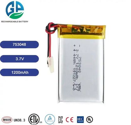 KC approvato 753048 1200mAh 3.7v ricaricabile Lipo batteria per monitor giocattolo intelligente