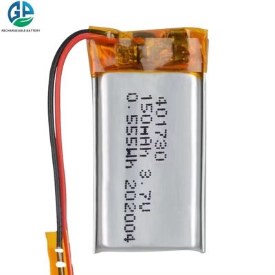 Batteria ai polimeri di litio da 3,7 V 150 mAh 401730 approvata KC con fili PCB