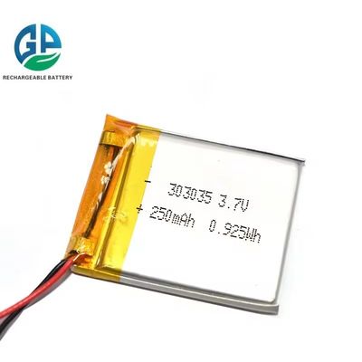 Lipo 3.7 V 250mah 303035 Lithium Polymer Battery Pack UL1642 IEC62133 KC CB IEC62133 approvato