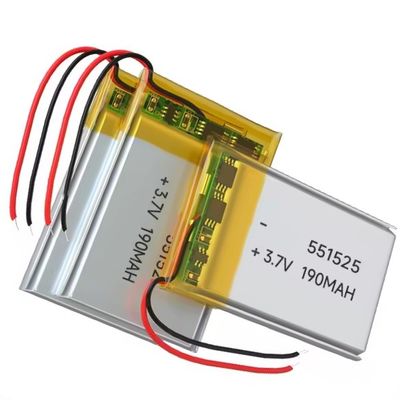 551525 3.7V 190mAh Batteria al litio polimerico KC UN38.3 Certificata batteria ricaricabile Lipo