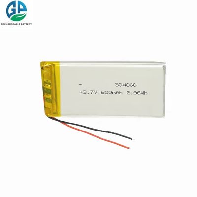 3.7V 800mah IEC62133 KC Approvato 304060 Lithium Polymer Battery Pack 500 volte durata del ciclo