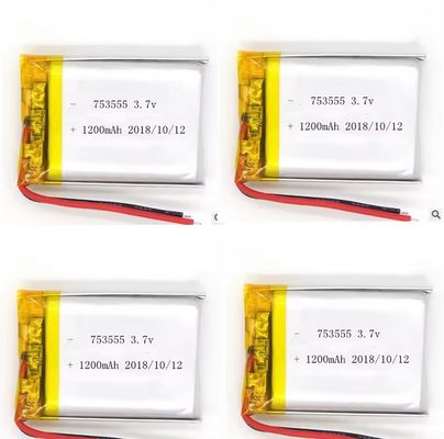 KC approvato 1200mAh 3.7v Lipo batteria ricaricabile 3.7v 1200mah 753555 batteria polimerica al litio