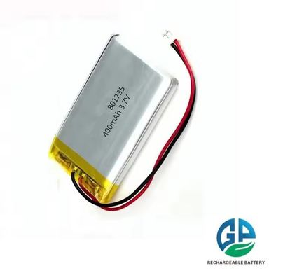 Polimero di litio ad alta velocità di scarica 801735 400mAh ricaricabile 3.7v per interfono wireless Doobell Drone Battery Pack