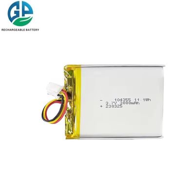 Batteria Lipo ricaricabile KC CB IEC62133 fabbrica professionale approvata 3000mah 3.7v più venduta 104355 per droni