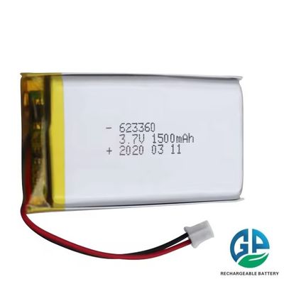 Batteria ai polimeri di litio ricaricabile LiPo da 3,7 V 1500 mAh, 500 cicli di vita, scarica elevata