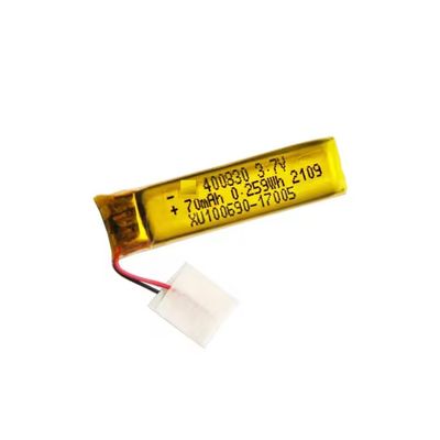 3.7V 70mah 400830 batteria ricaricabile in polimero batteria lituana batteria ad alta velocità di scarica batteria