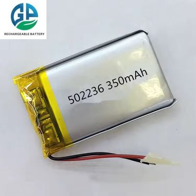 Batteria ricaricabile ai polimeri di litio Li Poly 3.7V 350mAh 502236 approvata CE