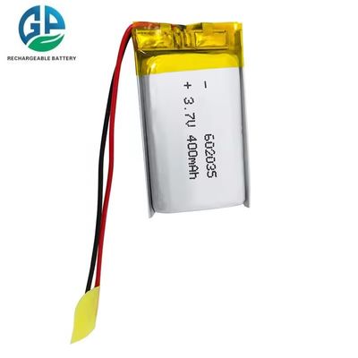 IEC 62133 3,7 Volt 602035 Batteria ricaricabile ad alta temperatura ultra sottile Lipo 3,7v 400mah