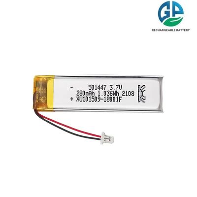 Batteria ad alta velocità di scarica 30C ricaricabile 501447 Customized LED Li-Polymer 3.7v 280mah Batteria Lipo