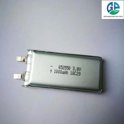 Batteria ricaricabile KC Li Ion ad alta capacità 3.8V 652550 Lipo polimero al litio 1000mAh