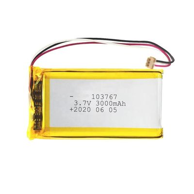 103767 Batteria al litio polimerico ad alta scarica Certificato CE 3.7v 3000mah Batteria ricaricabile 30CMax60C Lipo