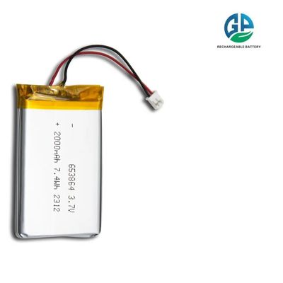 3.7 V 2000mah Per prodotti digitali Dispositivi medici Batteria polimerica agli ioni di litio di alta qualità 653864 2000mAh