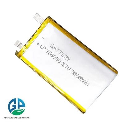 Batteria ad alta velocità di scarica 30C KC UN38.3 Certificata 3.7V 756090 3.7v 5000mah batteria agli ioni di litio per prodotti digitali