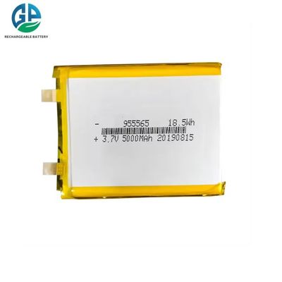 Batteria Lipo ad alta capacità con tempo di ciclo elevato Batterie ricaricabili da 3,7 V 955565 3,7 V 5000 Mah Batterie ricaricabili da 18,5 Wh Batterie al litio