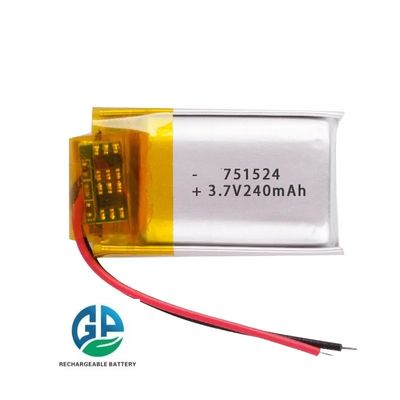 Celle di batteria al litio ricaricabili Lipo 10C 3.7V 240mAh 751525 751524 Per la ricarica di energia mobile Treasure Power GPS