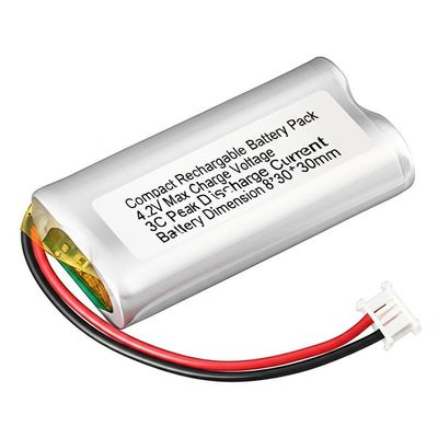 Compatta batteria ricaricabile 4.2V Max carica tensione 3C Pico di scarica corrente Batteria dimensione 8 * 30 * 30mm con PCB