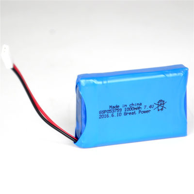 Pacchetto della batteria del polimero 503759 del litio della batteria 7,4 V 1000mah di Lipo