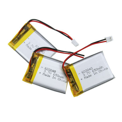 Batteria ai polimeri di litio da 3,7 V 650 mAh certificata RoHS con 500 cicli di vita per dispositivi medici