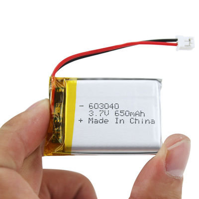 IEC62133 Certificato 3.7V 650mAh Lipo Battery 603040 Ricaricabile Lithium Polymer Battery Pack