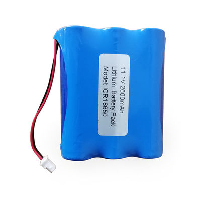 UN38.3 Certificato 11.1V 2600mAh 18650 Lithium Battery Pack ICR18650 per apparecchiature mediche e terminali POS