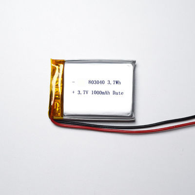 IEC62133 UL Approvato 3.7V 1000mAh 803040 Batteria ricaricabile LiPo polimero al litio